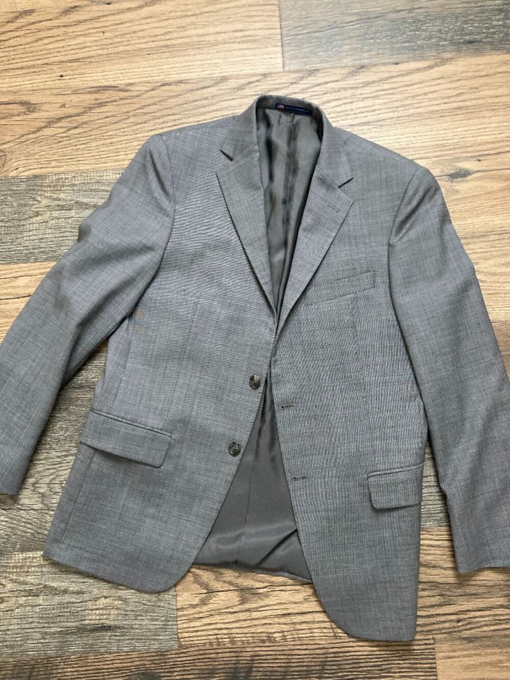 Hart Schaffner Marx Mens Two Button Gray Blazer Sport Coat Jacket 40R Made in US